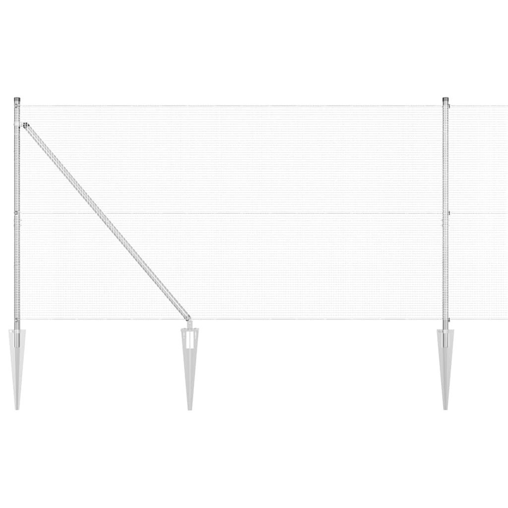 Vidaxl afrasteringspaal zilver 10 x 1,2 m (12 x 12 mm gaas) staal