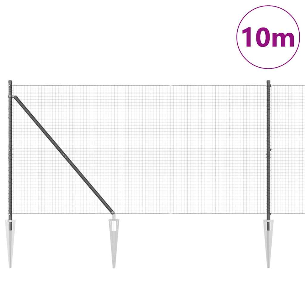 Vidaxl afrasteringspaal grijs 10 x 1,4 m (25 x 25 mm gaas)