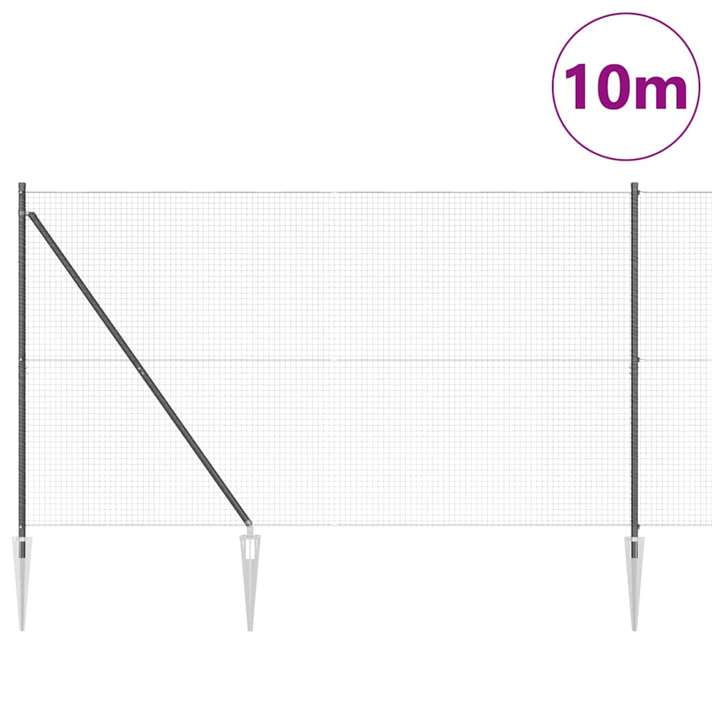 Vidaxl afrasteringspaal grijs 10 x 1,5 m (25 x 25 mm gaas) staal