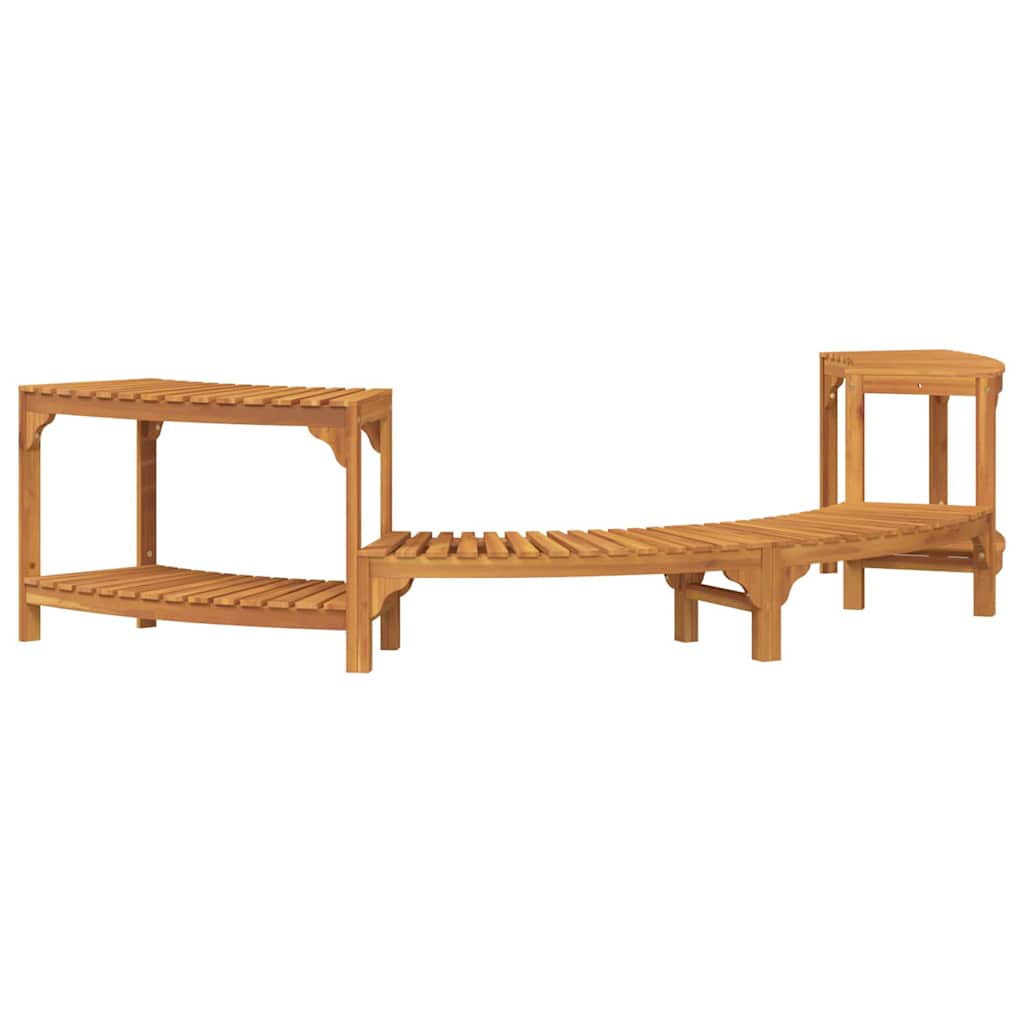 Vidaxl hottub omgeving half-rond bruin 272 x 120 x 55,5 cm