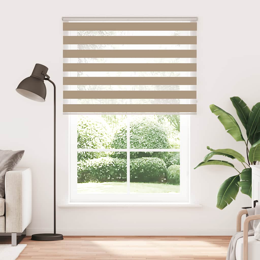 Vidaxl zebra blind 165x200 cm stofbreedte 160,9 cm polyester zandbruin