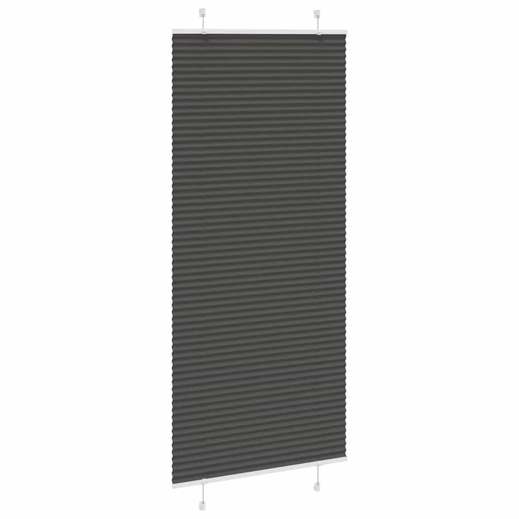 Vidaxl plissé rolgordijn 85x200 cm stofbreedte 84,4 cm polyester zwart