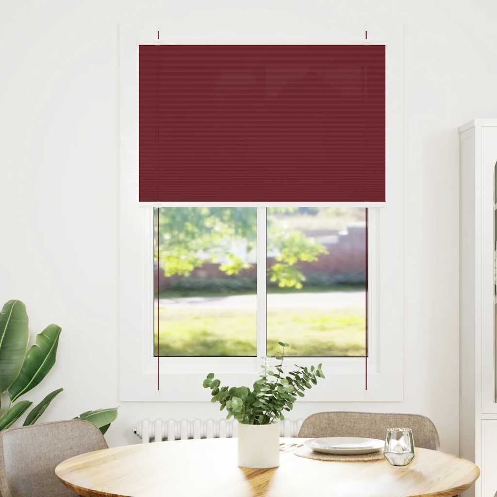 Vidaxl plissé rolgordijn 100x100 cm stofbreedte 99,4cm bordeauxrood