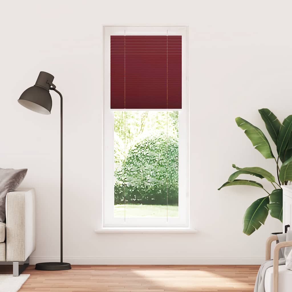 Vidaxl plissé rolgordijn 80x200 cm stofbreedte 79,4 cm bordeauxrood