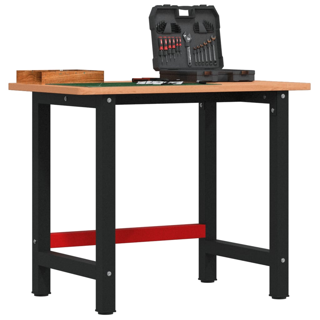 Vidaxl werkbank rechthoekig 100x60x81,5 cm massief beukenhout