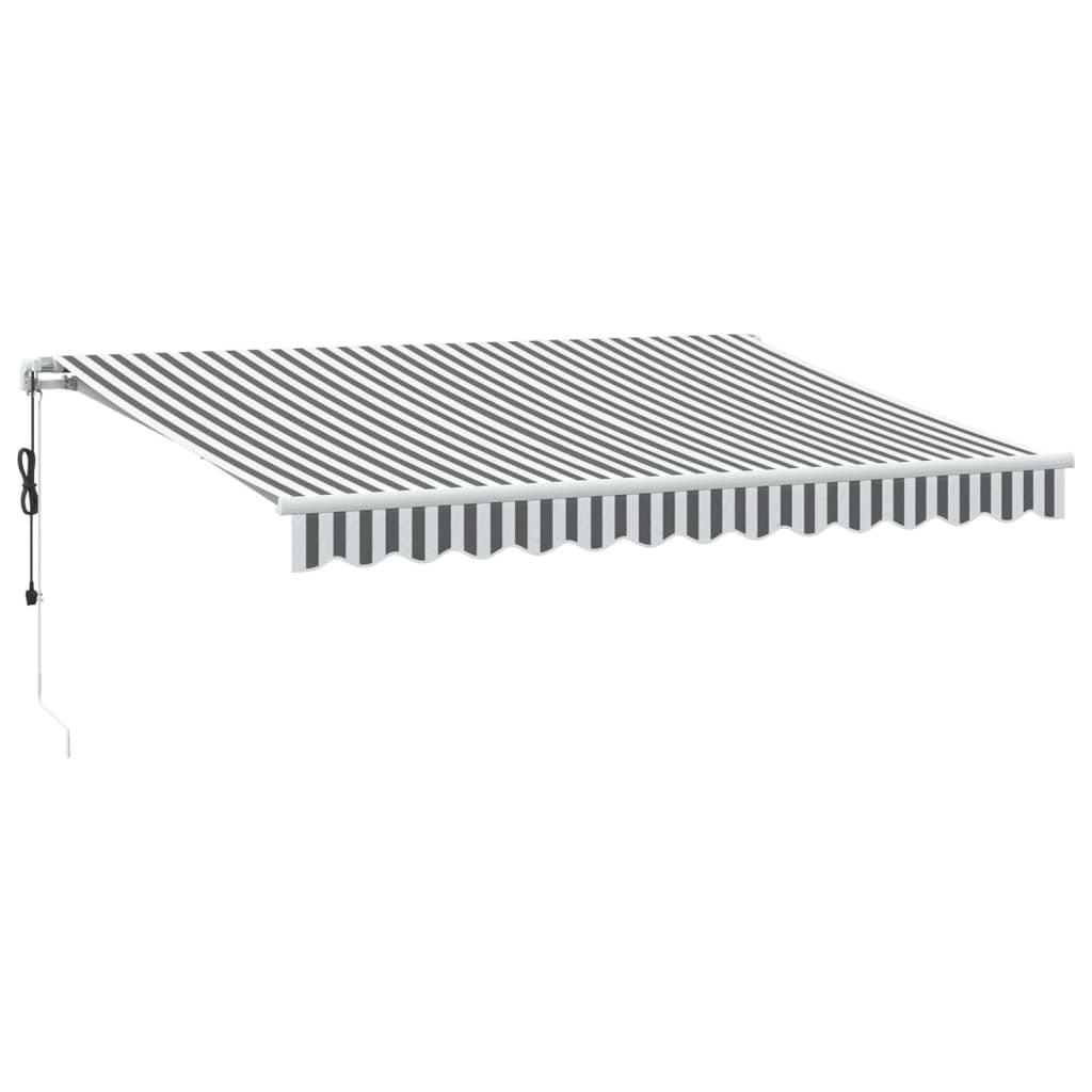 Vidaxl luifel automatisch uittrekbaar 350x250 cm antracietkleur en wit