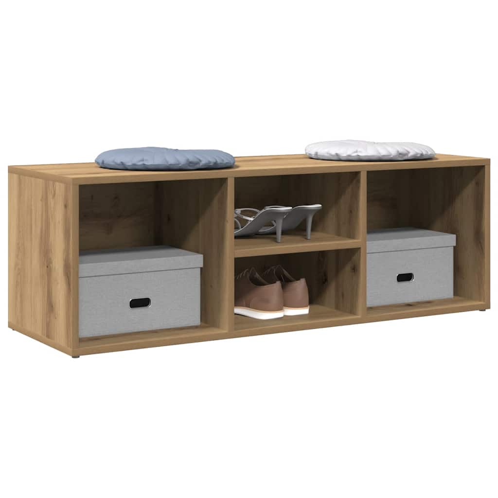 Vidaxl schoenenopbergbank 105x35x35 cm bewerkt hout artisanaal eiken