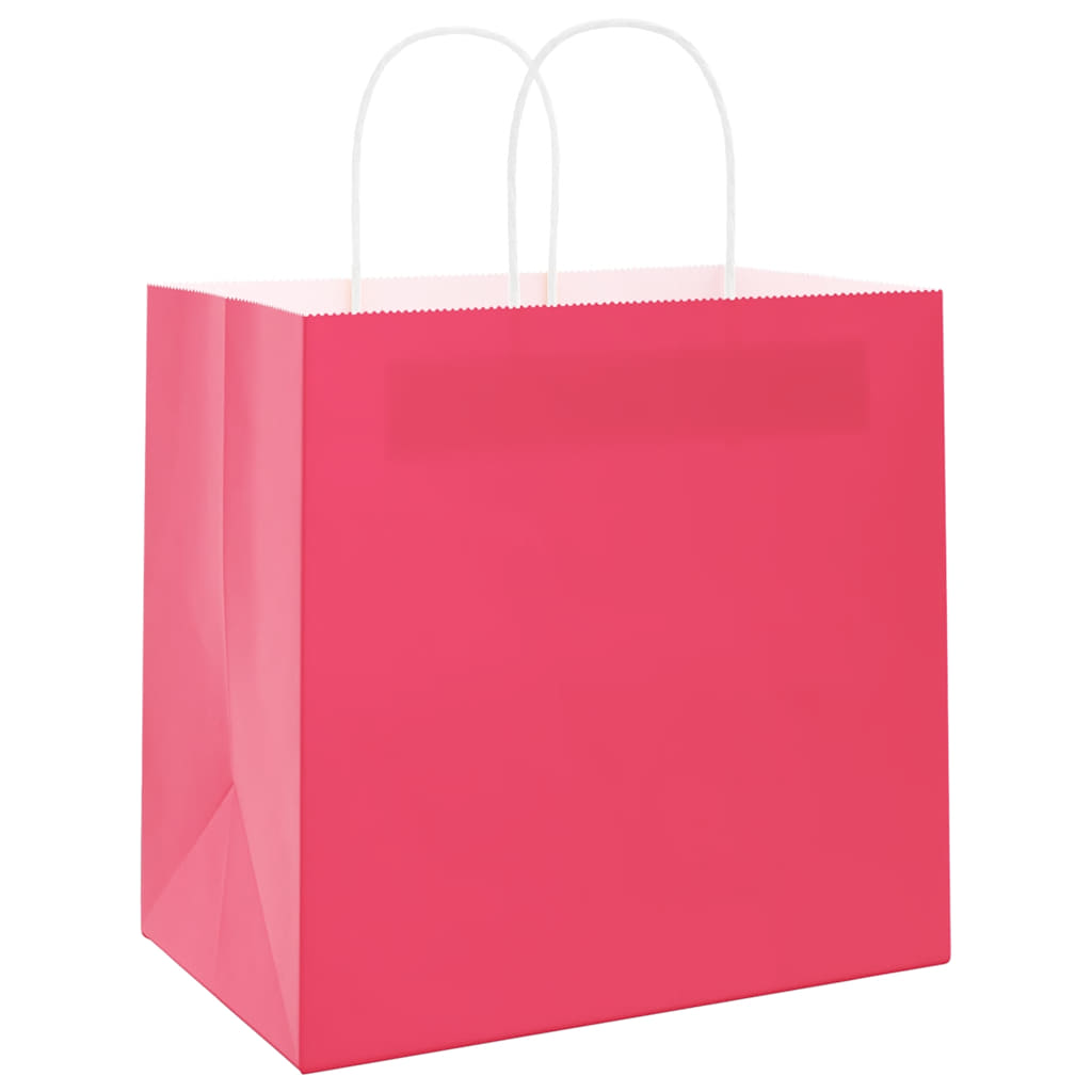 Vidaxl papieren zakken 250 st met hengsels 54x15x49 cm roze