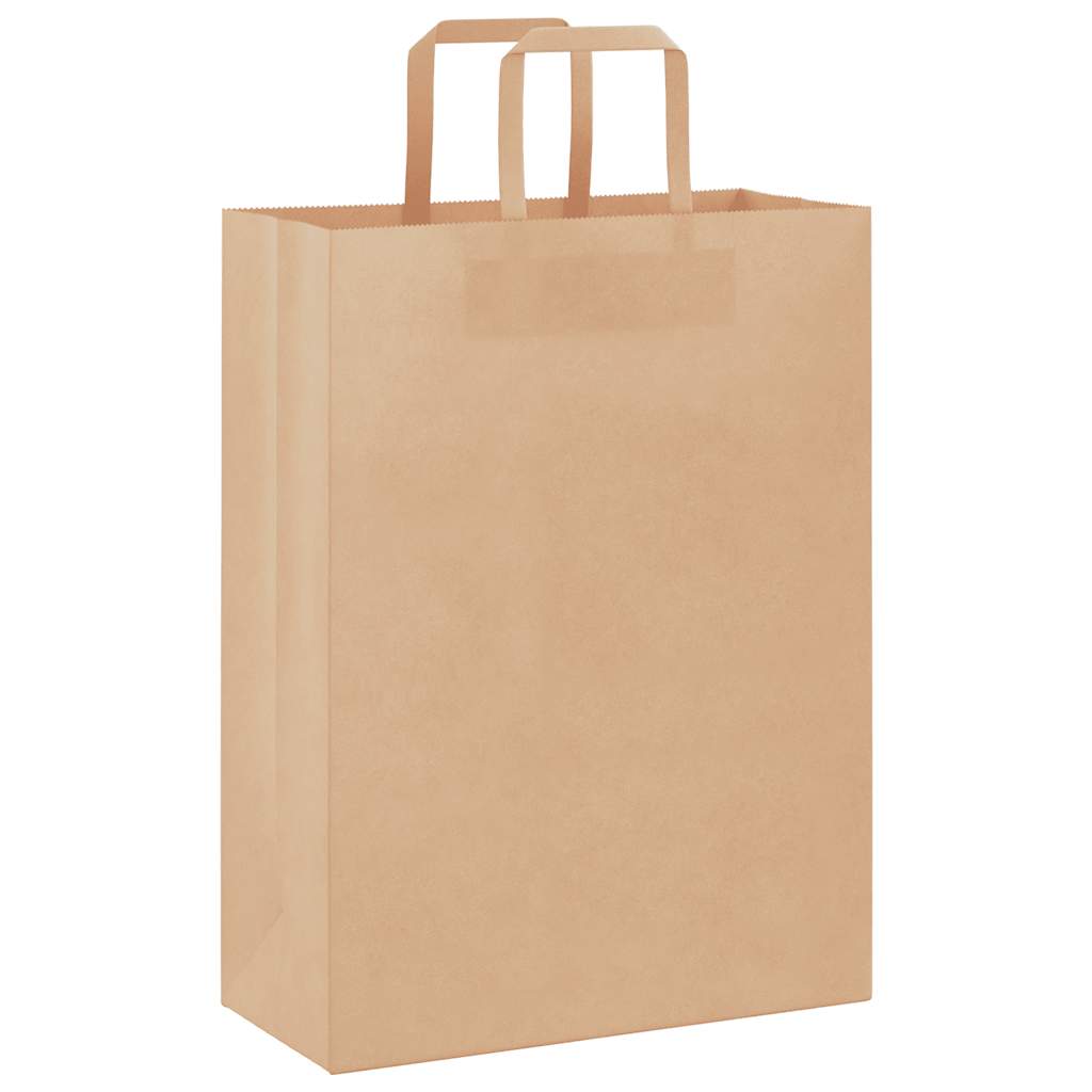 Vidaxl papieren zakken 250 st met hengsels 26x12x35 cm bruin