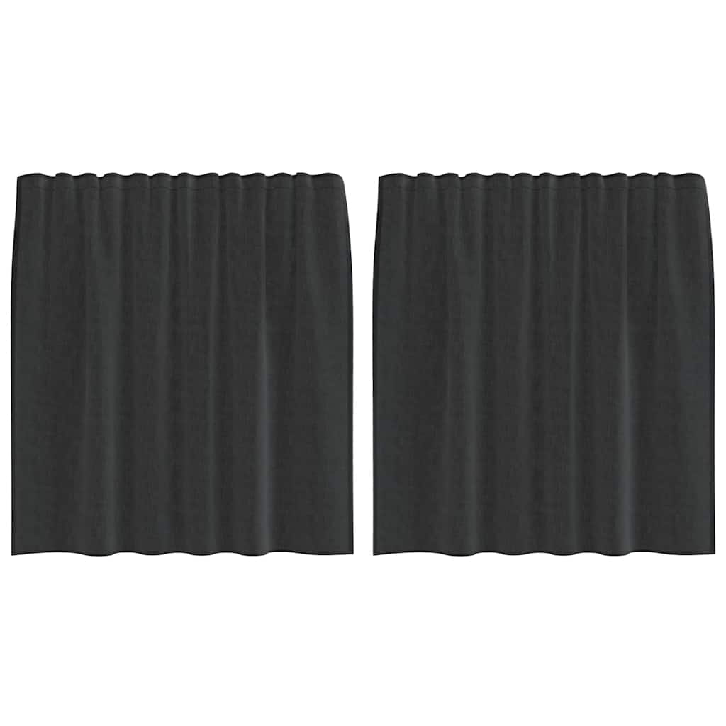 Vidaxl gordijnen voile met tab top 2 st zwart