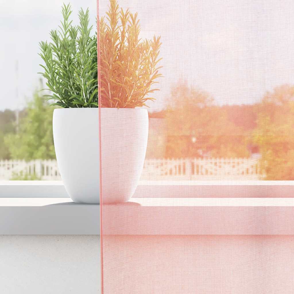 Vidaxl gordijnen met lussen 2 st 140x175 cm roze