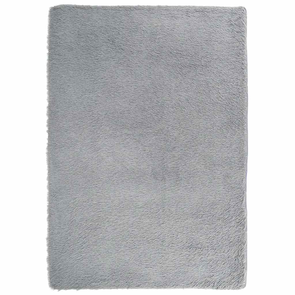 Vidaxl hoogpolig vloerkleed navarra 240x340 cm polyester lichtgrijs