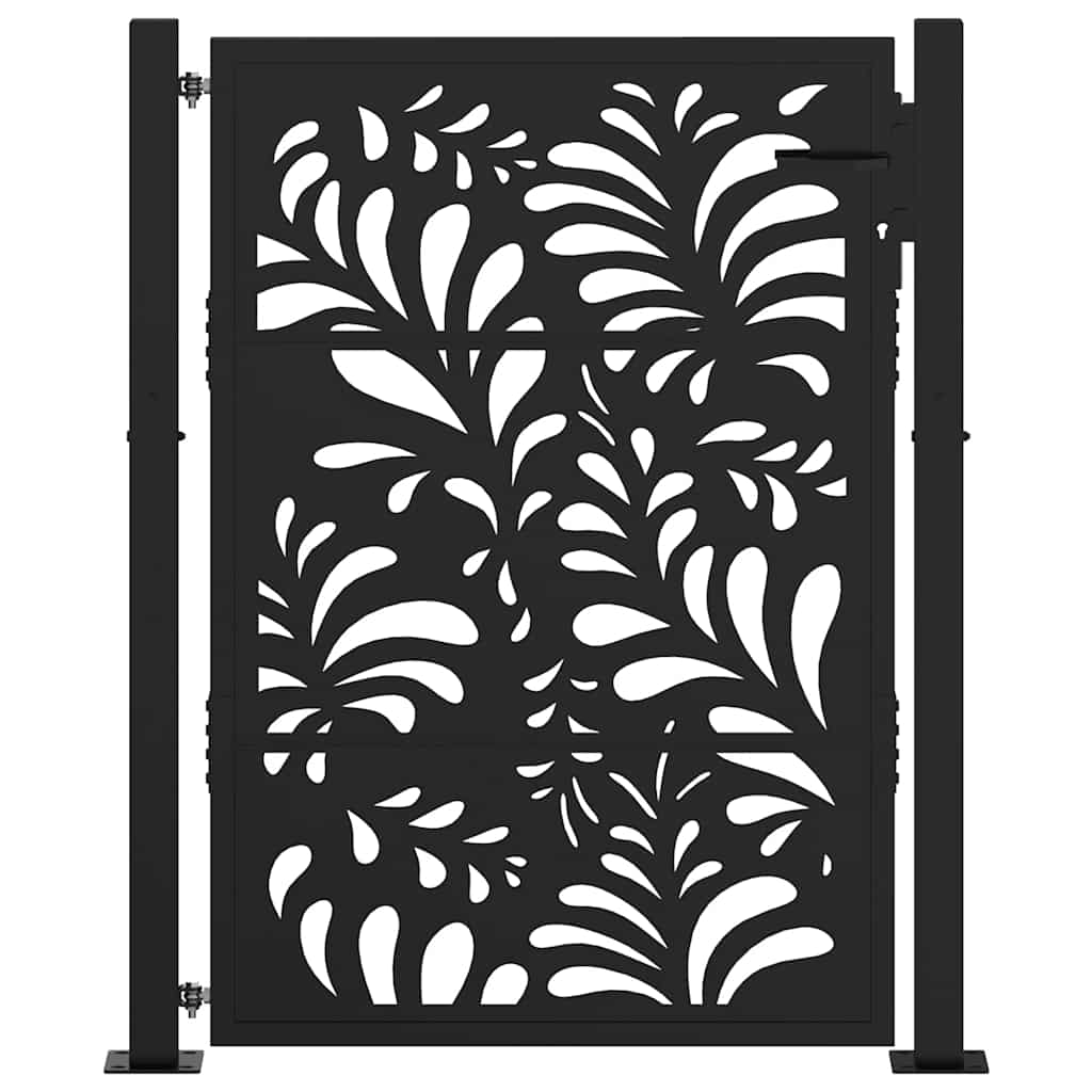Vidaxl poort met golfontwerp 100x125 cm staal zwart