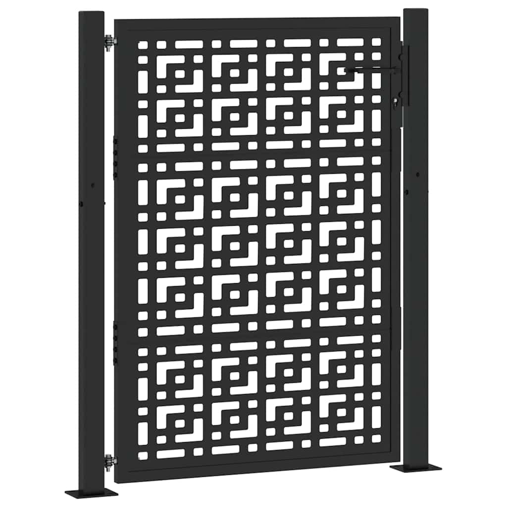 Vidaxl poort met kruisontwerp 100x125 cm staal zwart