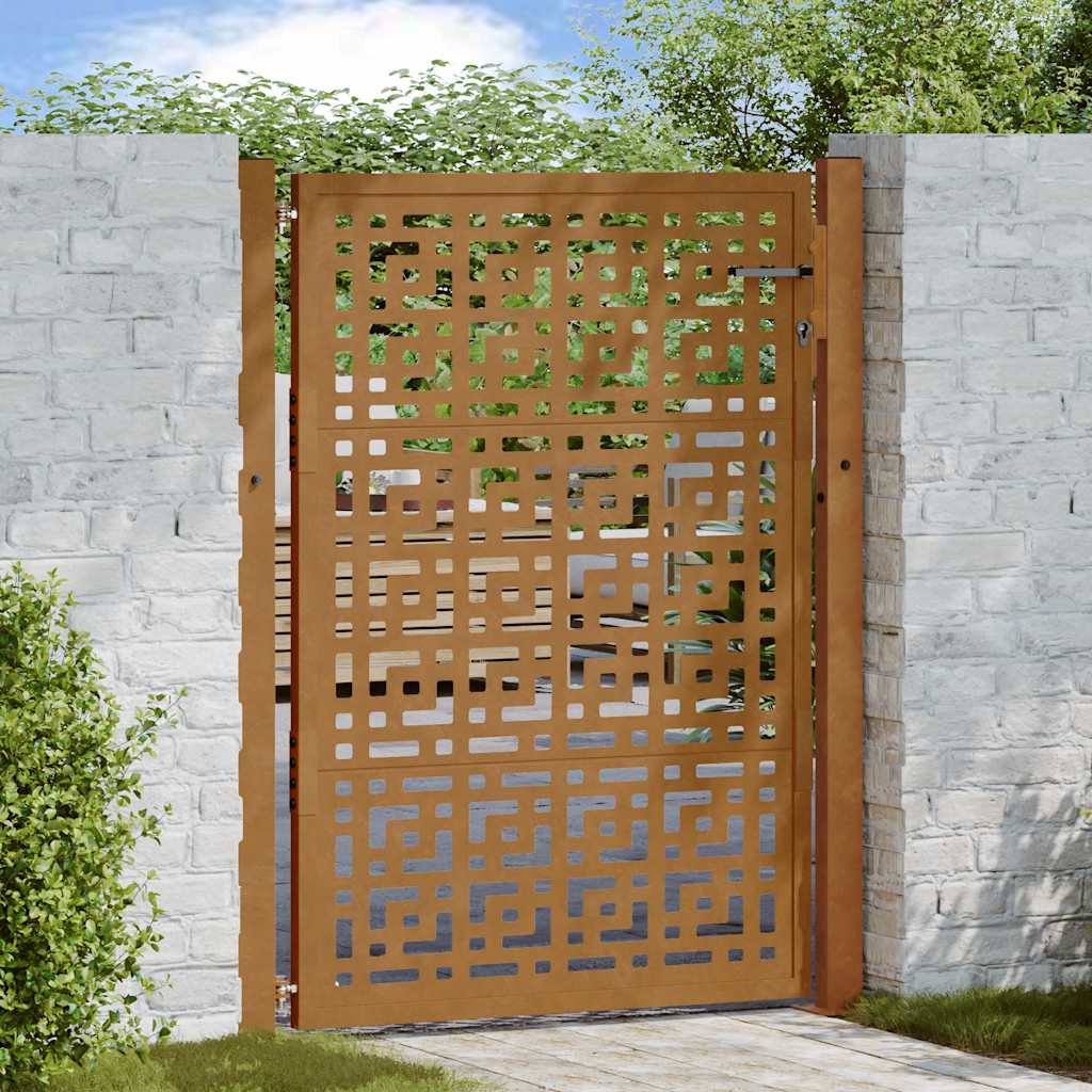 Vidaxl poort met kruisontwerp 100x150 cm weervast staal