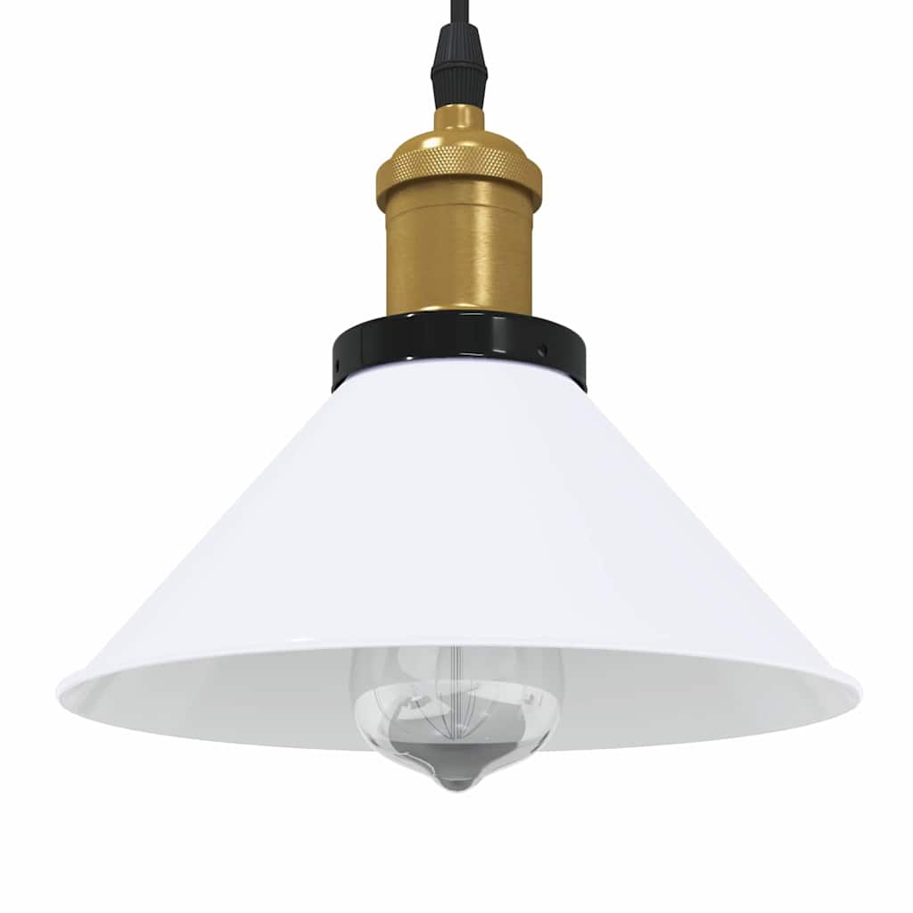Vidaxl hanglamp in hoogte verstelbaar e27 ø22 cm metaal glanzend wit