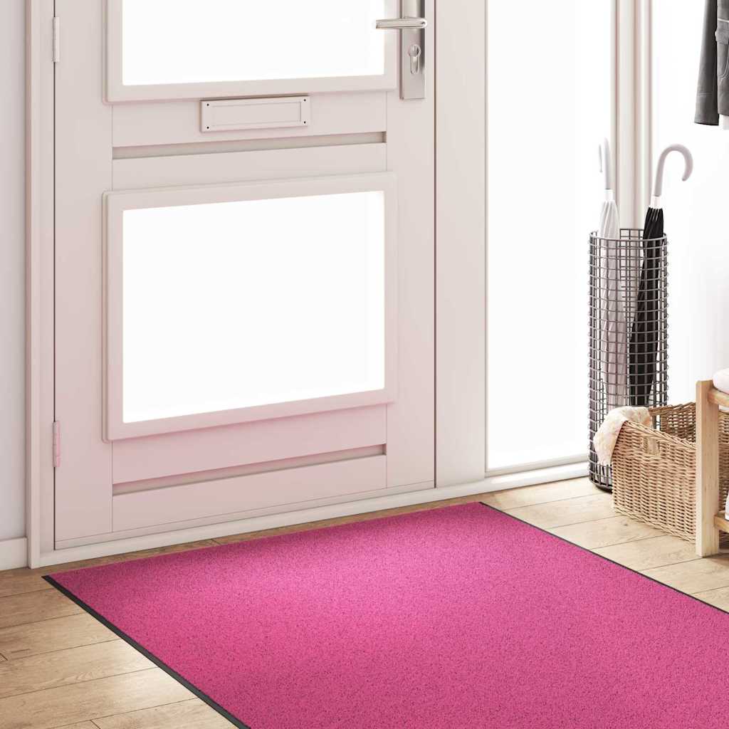 Vidaxl deurmat anders roze en zwart 120 x 400 cm polyamide en pvc