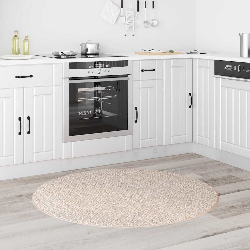 Vidaxl antislip shaggy tapijt crème 120 x 120 cm pp