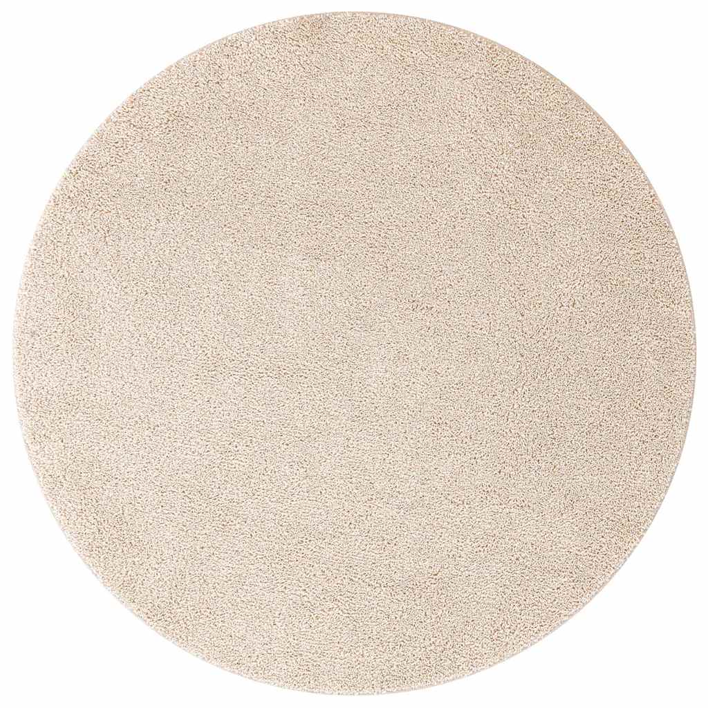Vidaxl antislip shaggy tapijt crème 160 x 160 cm pp