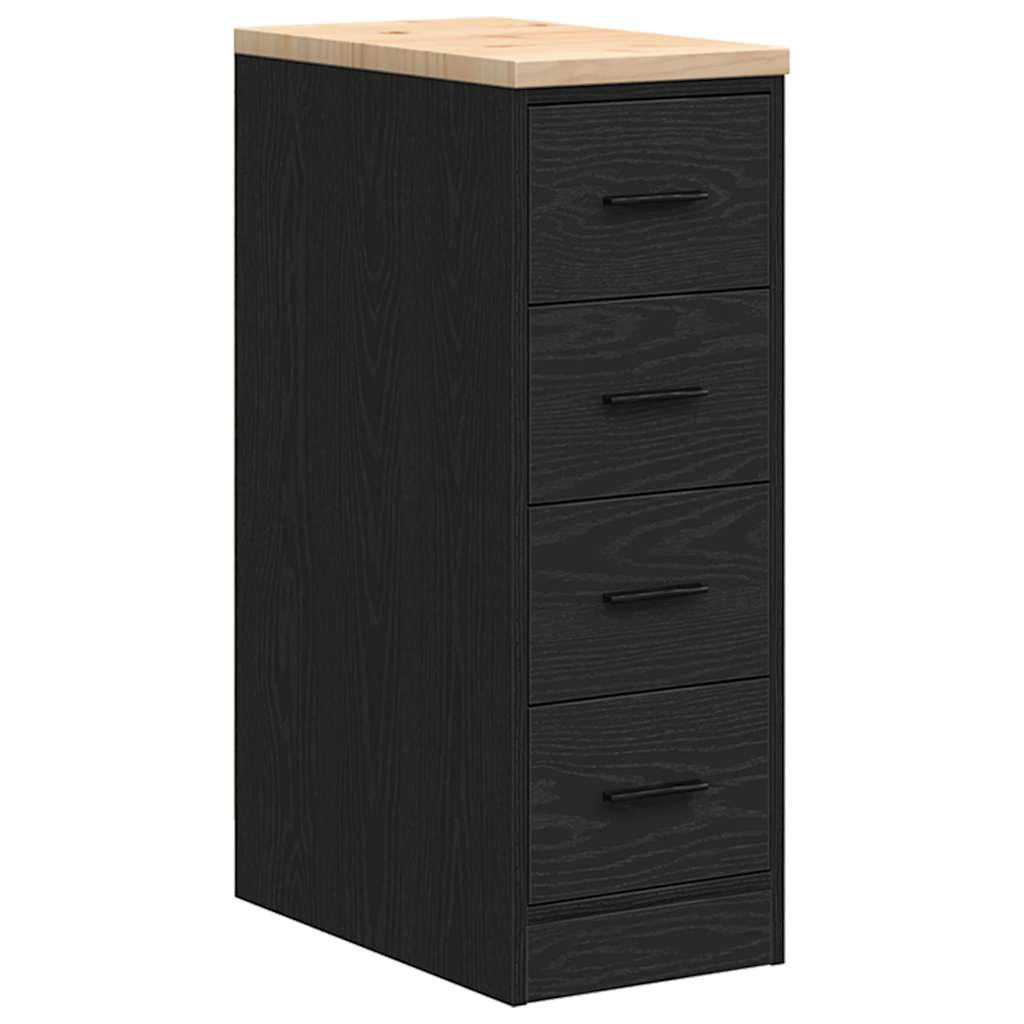 Vidaxl garagekast 30x51x85 cm massief grenenhout zwart