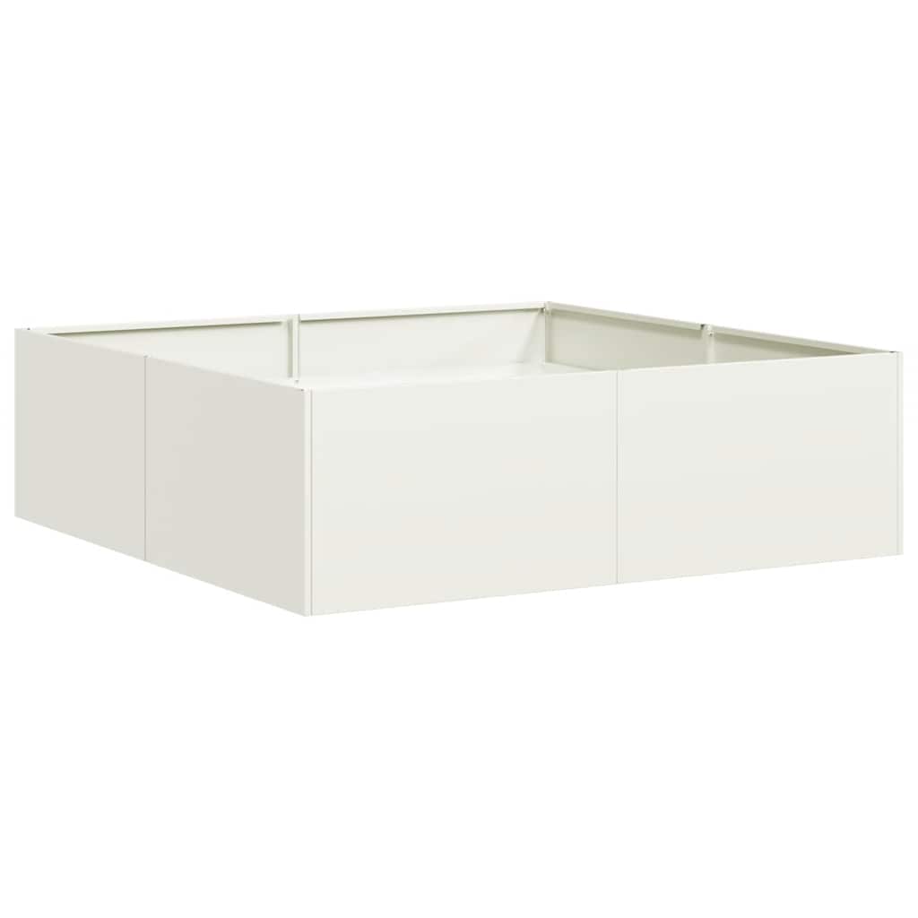 Vidaxl plantenbak 100x100x30 cm staal wit