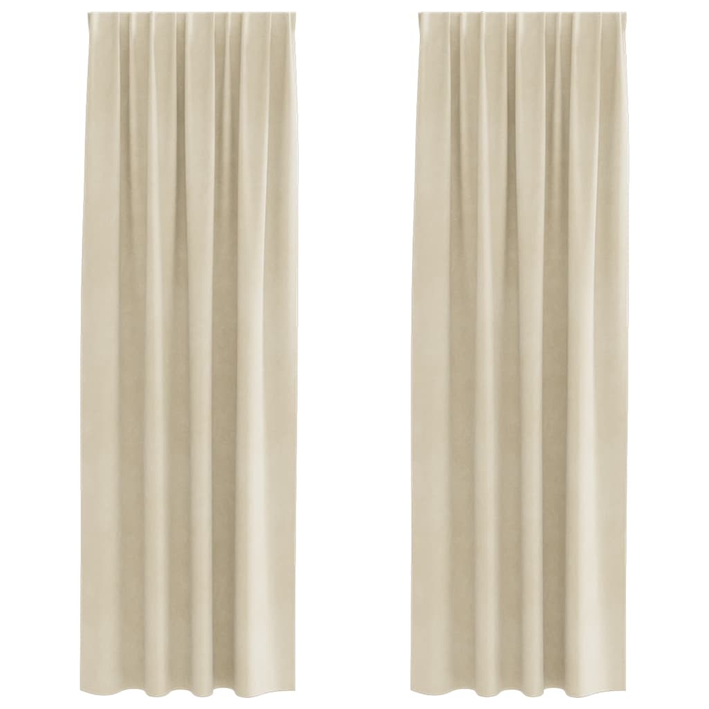 Vidaxl verduisterende gordijnen 2 pcs crème 140 x 225 cm fluweel