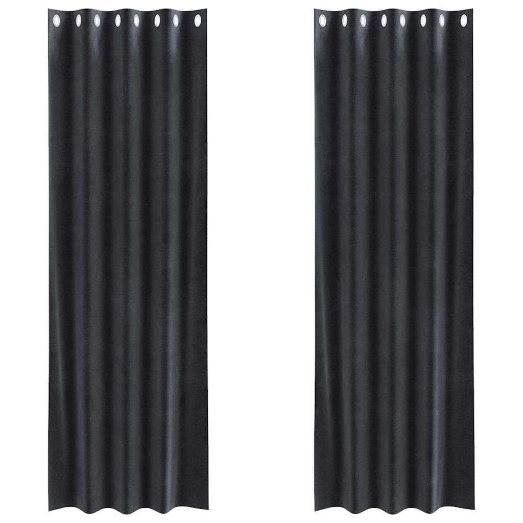 Vidaxl verduisterende gordijnen 2 pcs donkergrijs 140 x 260 cm fluweel