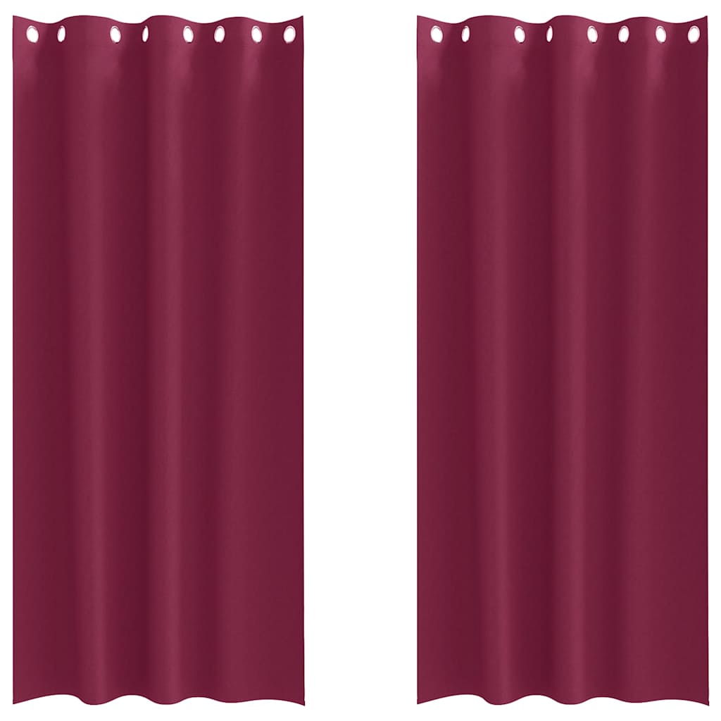 Vidaxl zwart-out gordijnen met ringen 2 pcs wijnrood 245 x 140 cm
