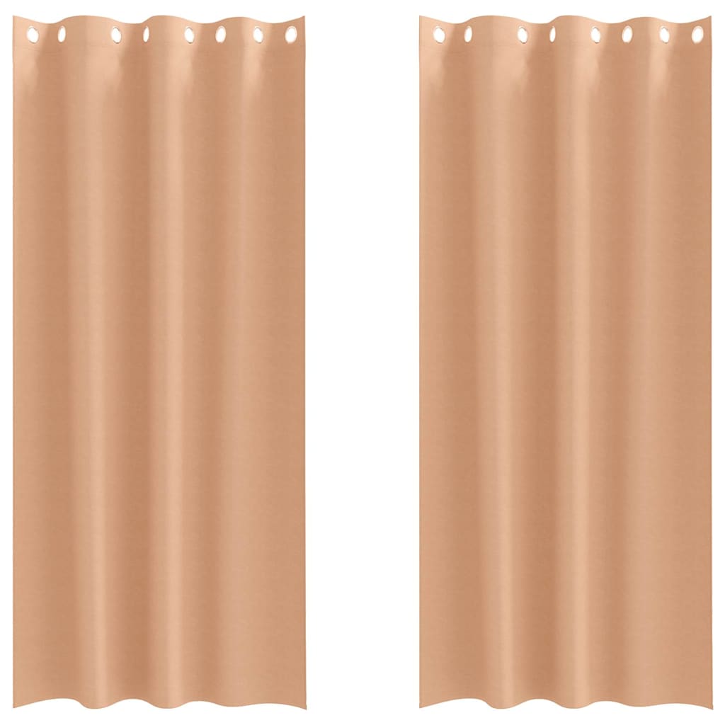Vidaxl zwart-out gordijnen met ringen 2 pcs licht bruin 245 x 140 cm