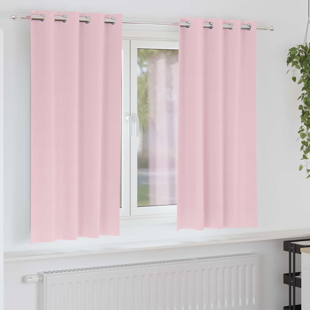 Vidaxl zwart-out gordijnen met ringen 2 pcs babyroze 175 x 140 cm
