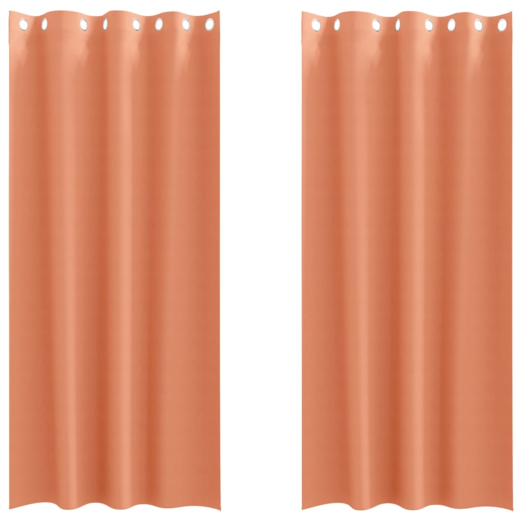 Vidaxl zwart-out gordijnen met ringen 2 pcs terracotta 225 x 140 cm