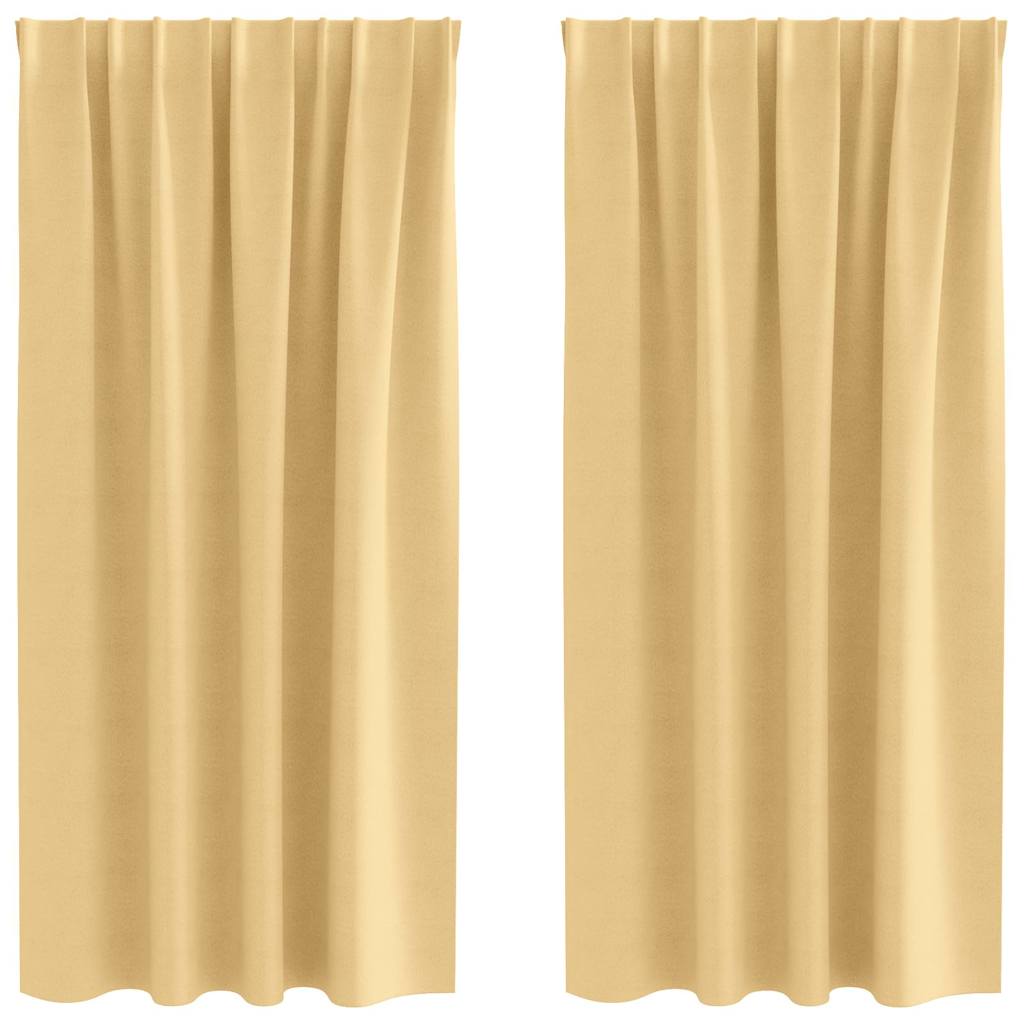 Vidaxl zwart-out gordijnen met ringen 2 pcs beige 175 x 140 cm