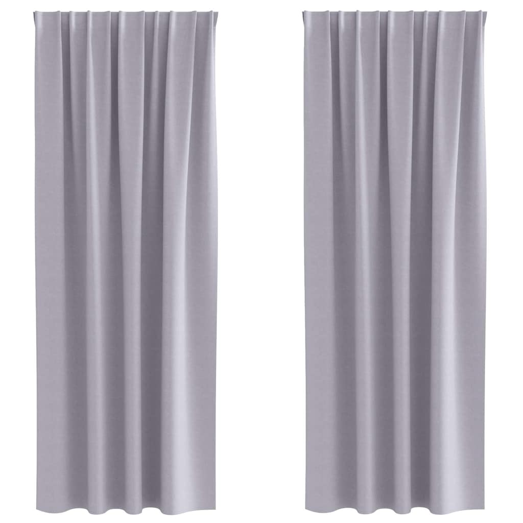 Vidaxl zwart-out gordijnen met ringen 2 pcs metaalgrijs 260 x 140 cm