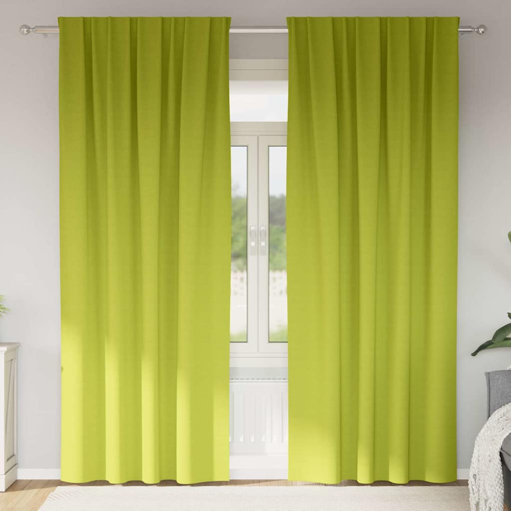 Vidaxl zwart-out gordijnen met ringen 2 pcs groen 245 x 140 cm