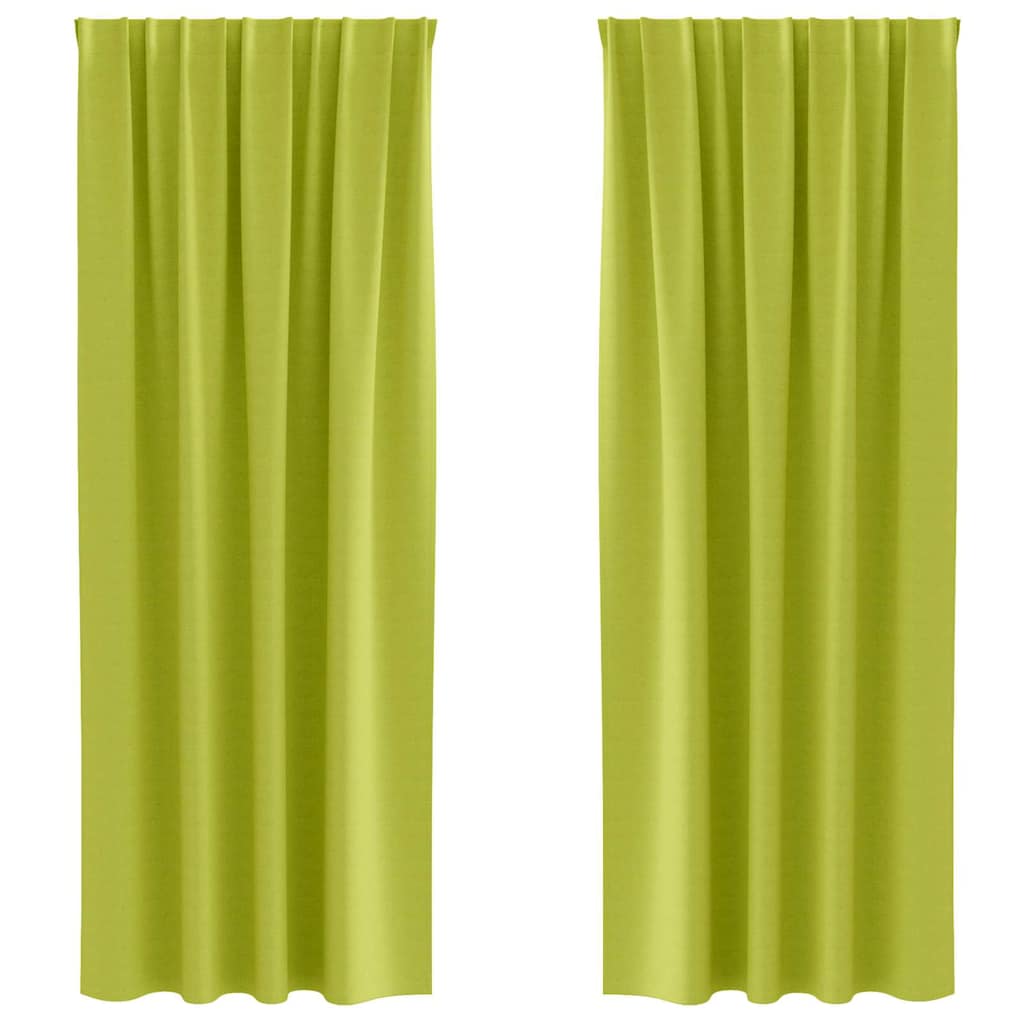Vidaxl zwart-out gordijnen met ringen 2 pcs groen 245 x 140 cm
