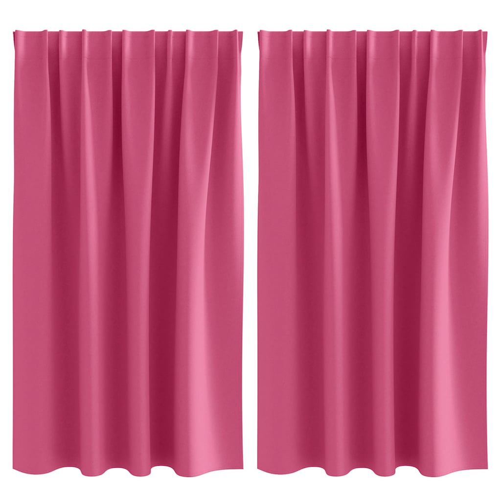Vidaxl zwart-out gordijnen met ringen 2 pcs felroze 140 x 140 cm