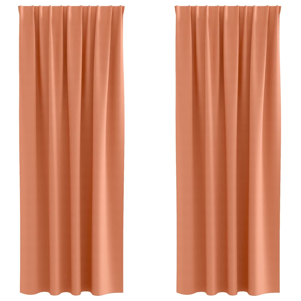 Vidaxl zwart-out gordijnen met ringen 2 pcs terracotta 260 x 140 cm