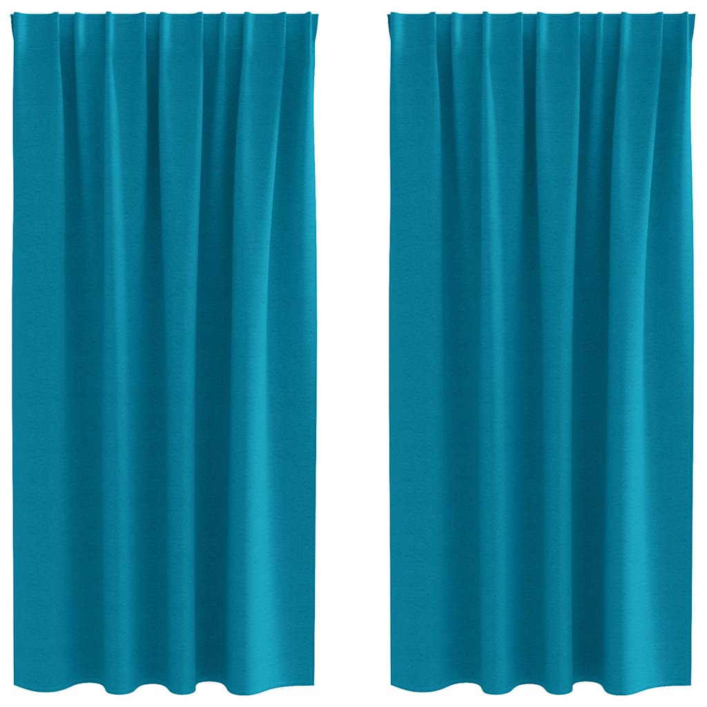 Vidaxl zwart-out gordijnen met ringen 2 pcs turquoise 175 x 140 cm