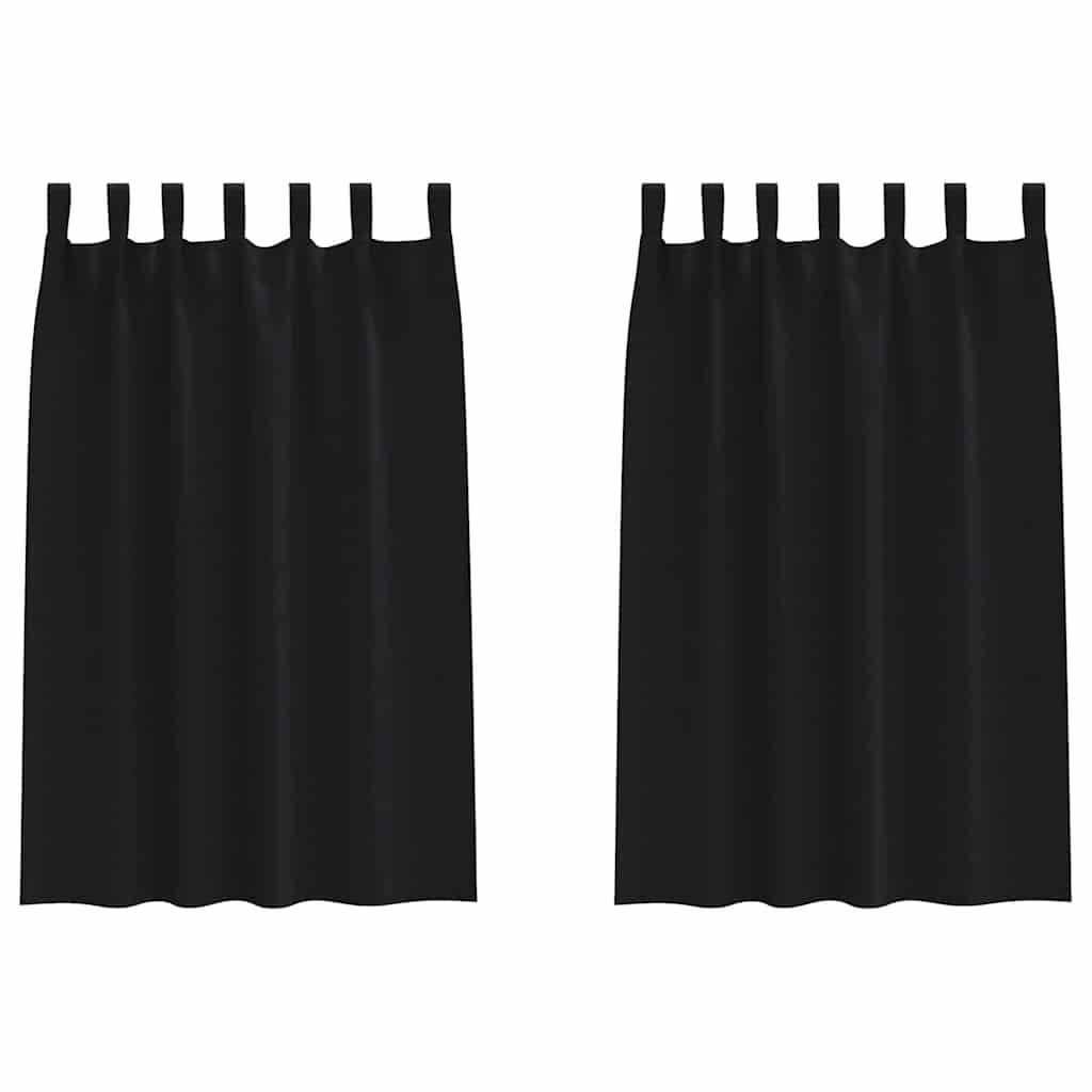 Vidaxl zwart-out gordijnen met ringen 2 pcs zwart 175 x 140 cm