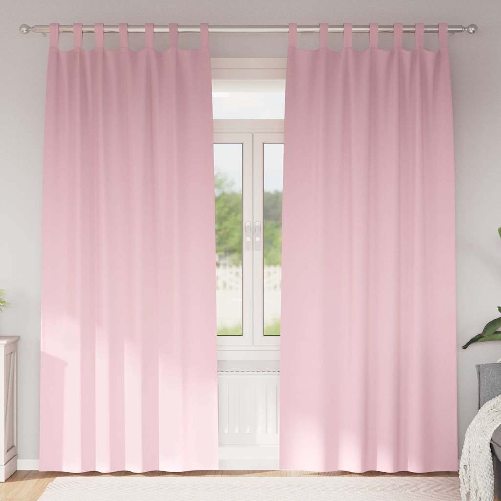 Vidaxl zwart-out gordijnen met ringen 2 pcs babyroze 260 x 140 cm