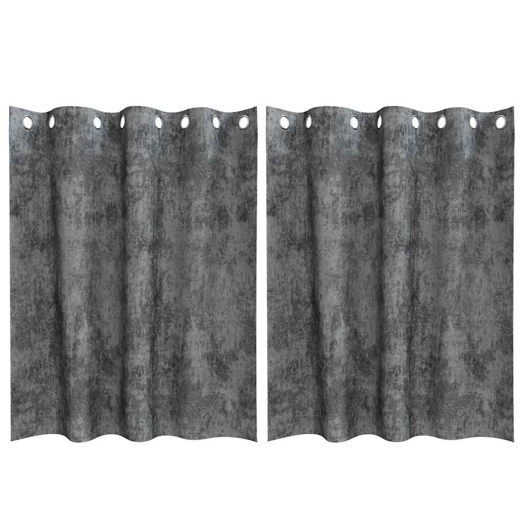 Vidaxl velvet gordijnen met gordijnen 2 pcs grijs 140 x 140 cm fluweel