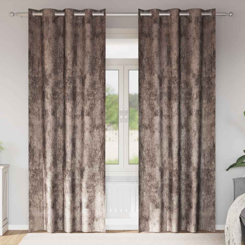 Vidaxl velvet gordijnen 2 pcs cappuccino 245 x 140 cm fluweel