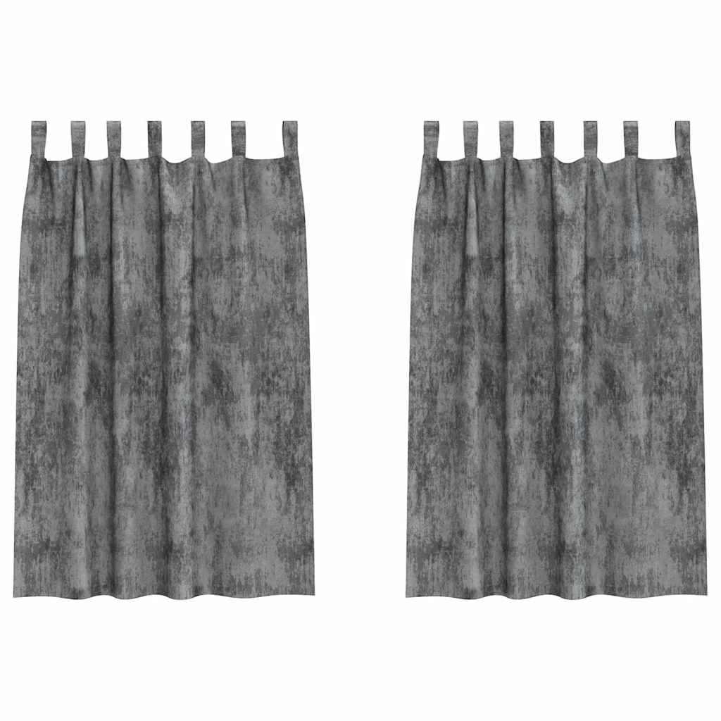 Vidaxl velvet gordijnen met gordijnen 2 pcs grijs 175 x 140 cm fluweel