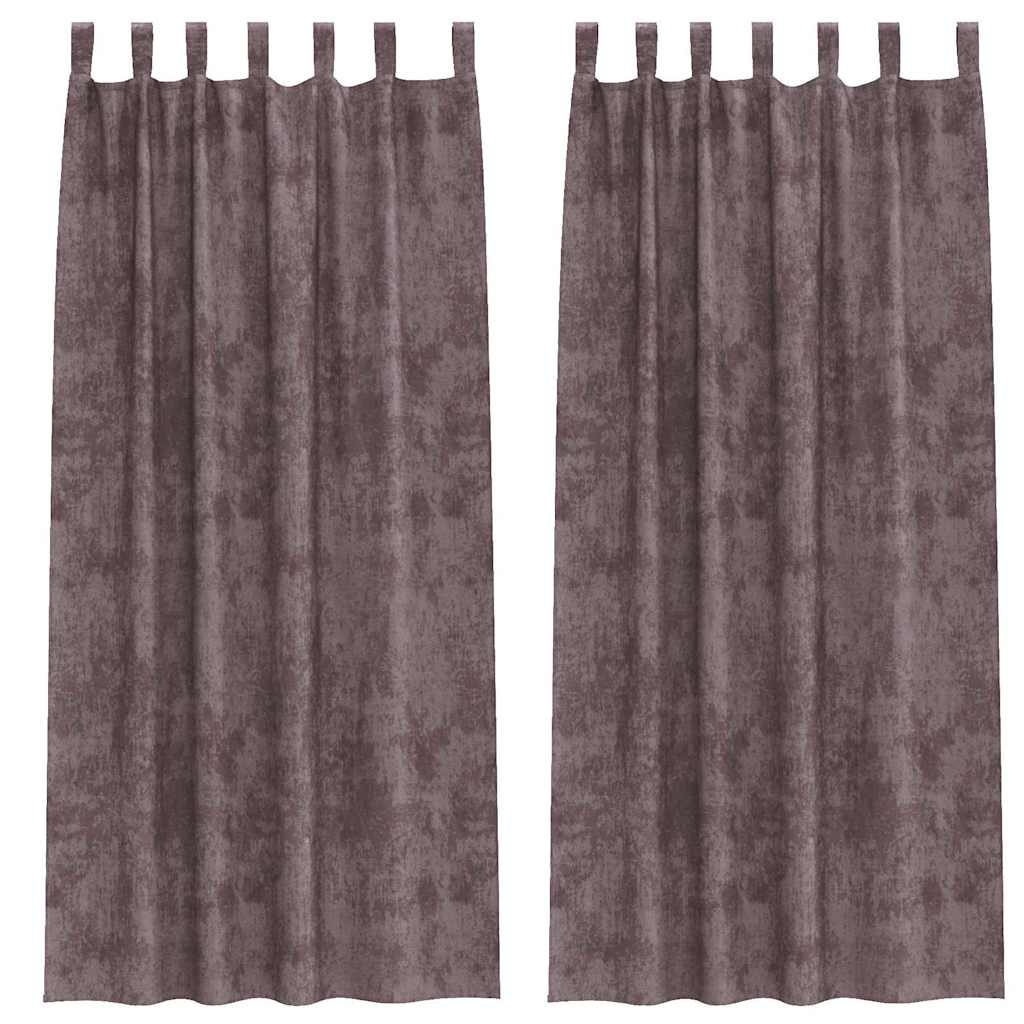 Vidaxl velvet gordijnen met gordijnen 2 pcs bruin 225 x 140 cm fluweel