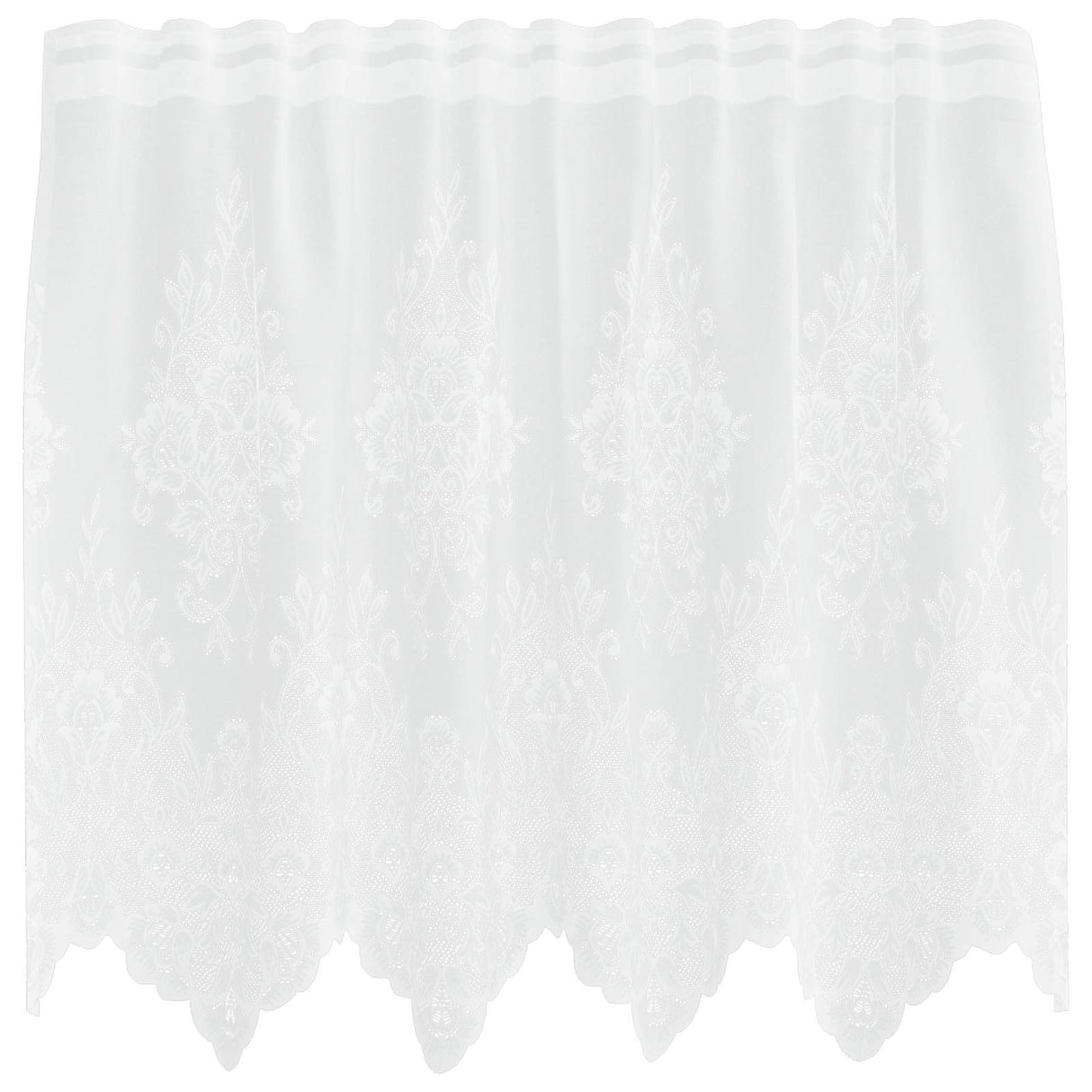 Vidaxl kantgordijn met gordijnen bloemen wit 120 x 150 cm polyester