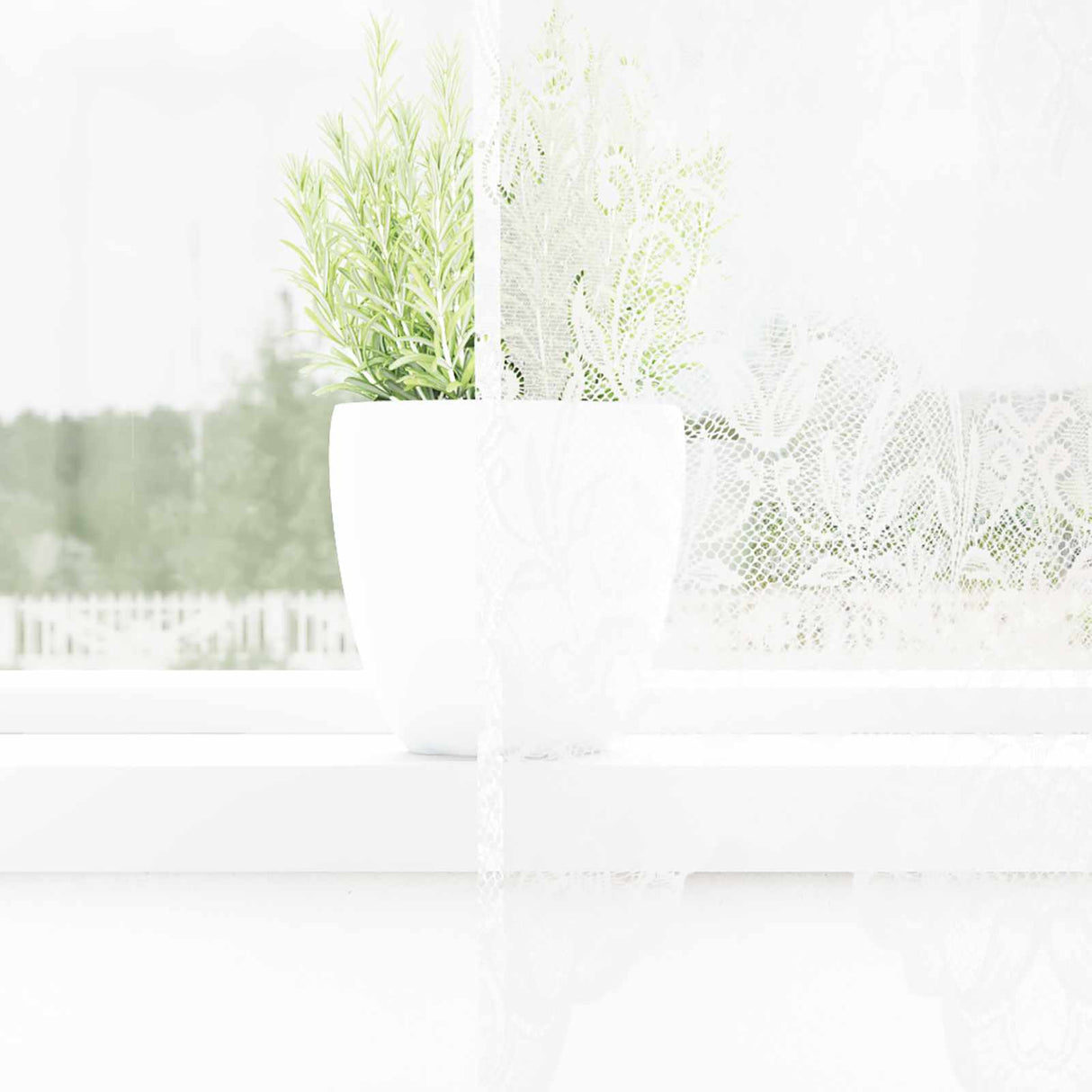 Vidaxl kantgordijn met gordijnen bloemen wit 200 x 300 cm polyester
