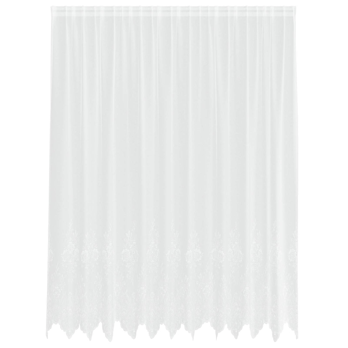 Vidaxl kantgordijn met gordijnen bloemen wit 245x300cm polyester