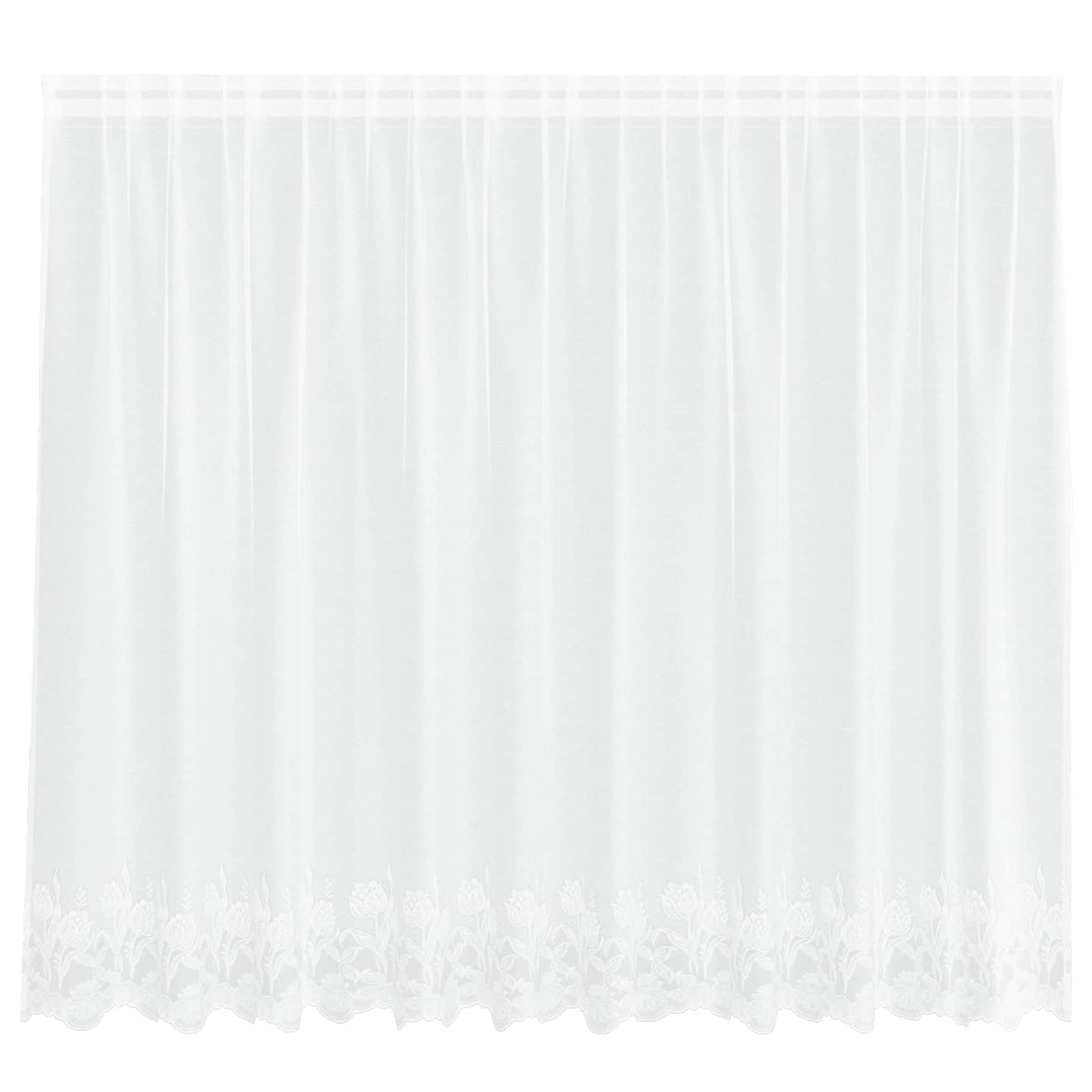 Vidaxl kantgordijn met gordijnen bloemen wit 180 x 300 cm polyester