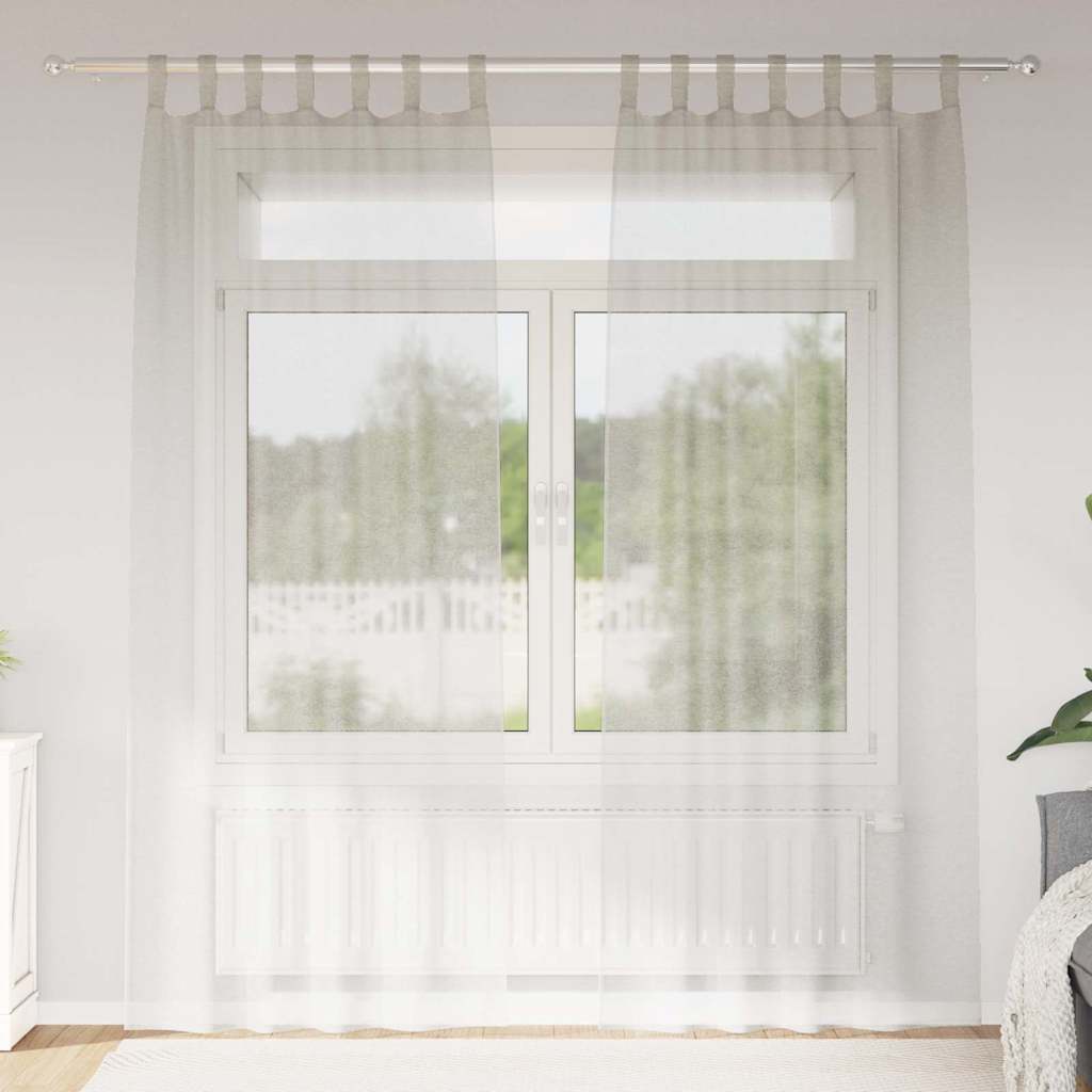 Vidaxl voile gordijn met gordijnen 2 pcs crème 225 x 140 cm polyester