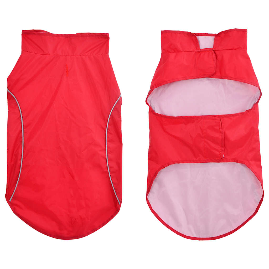 Vidaxl hondenregenjas met reflecterende strepen polyester rood xl